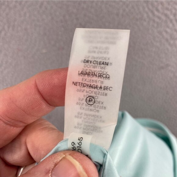 Calvin Klein Skirt Womens 12 Green Below Knee Faux Wrap Ruffle A Line Stretch - Picture 6 of 10